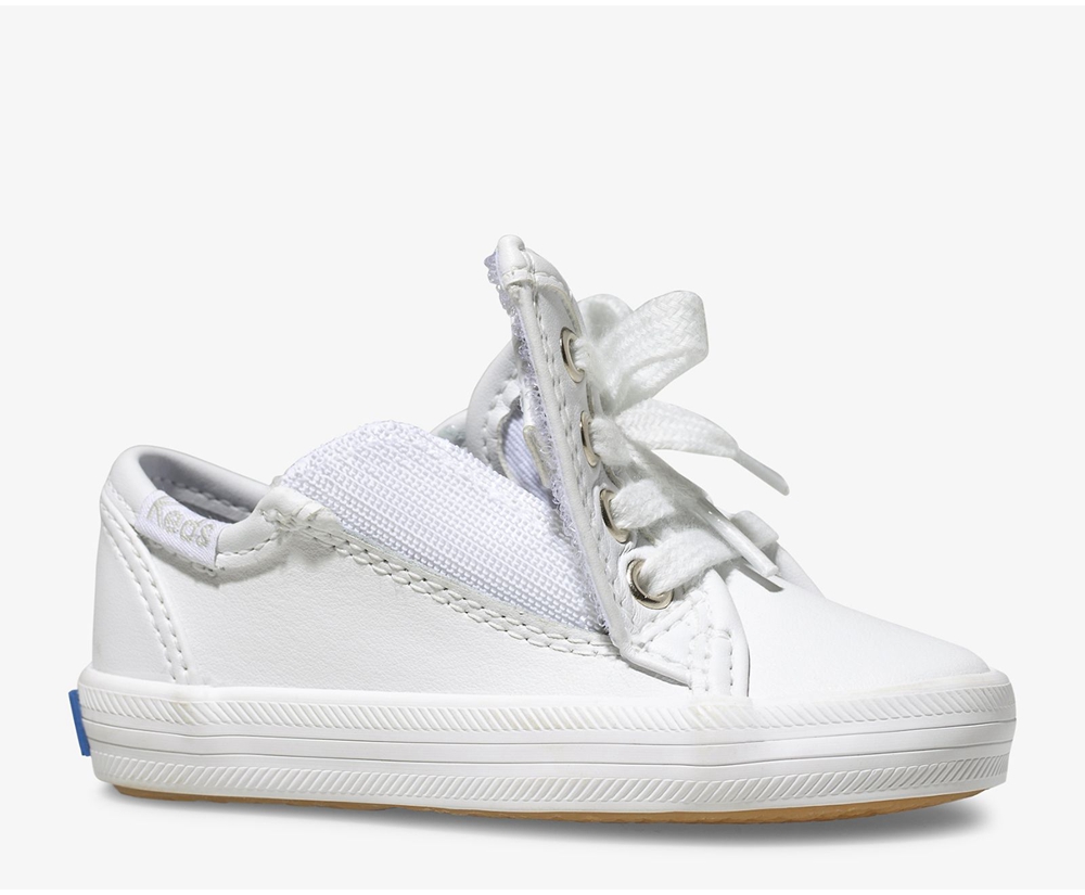 Kids Keds Sneakers - Kickstart Jr. Leather - White - 9538-XWVBE